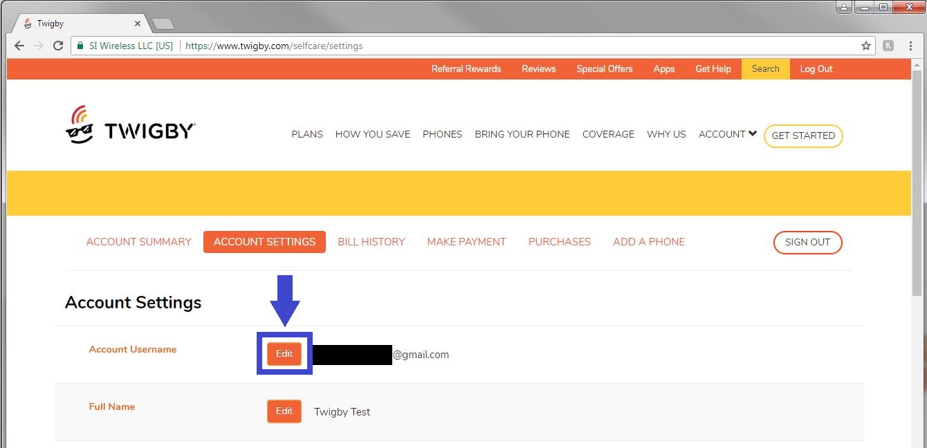 How can I change my email/account username? – Twigby Help & Support